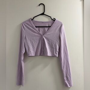 Lavender Long Sleeve Crop Top